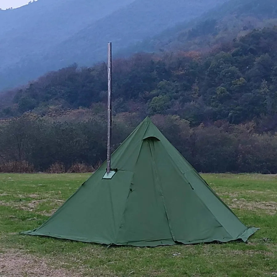 Hot Tent with Stove Jack and Snow Skirt 6.898.53ft Standing Room 25 Person Tipi Tent for Family Hiking Fishing Hunting Backpack