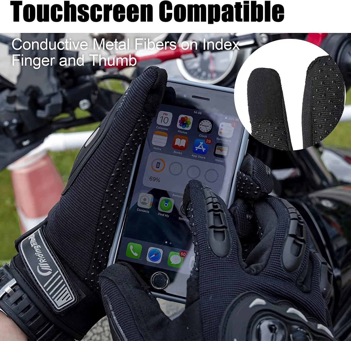 Motorcycle Gloves Full Finger Touchscreen Motorbike Gloves for BMX ATV MTB Riding Road Racing Cycling Climbing Motocross
