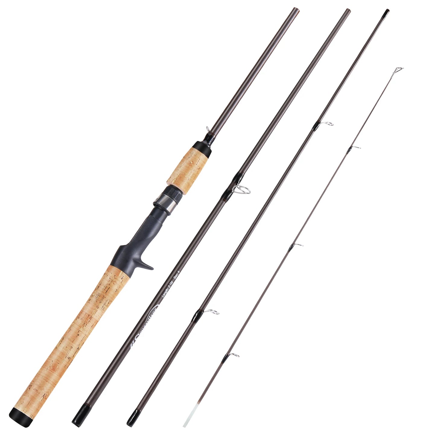 Sougayilang 2.1m Lure Fishing Rod Carbon Fibre Bass Trout Rods Cork Handle Spinning Casting Fishing Rods for Freshwater Fishing