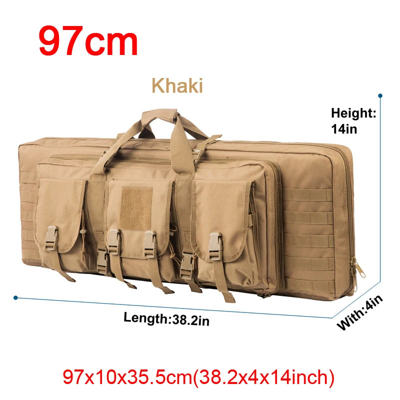 LQARMY 32 38 42 48 inch Tactical Double Rifle Case Molle Rifle Bag Sniper Airsoft Gun Case Backpack Hunting Gun Holster