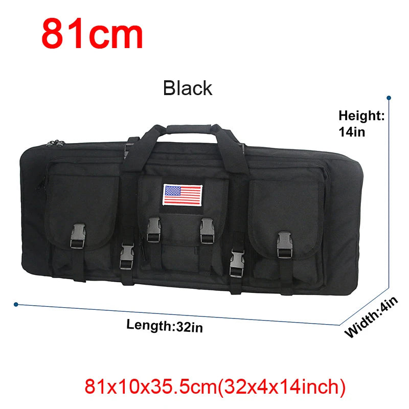 LQARMY 32 38 42 48 inch Tactical Double Rifle Case Molle Rifle Bag Sniper Airsoft Gun Case Backpack Hunting Gun Holster
