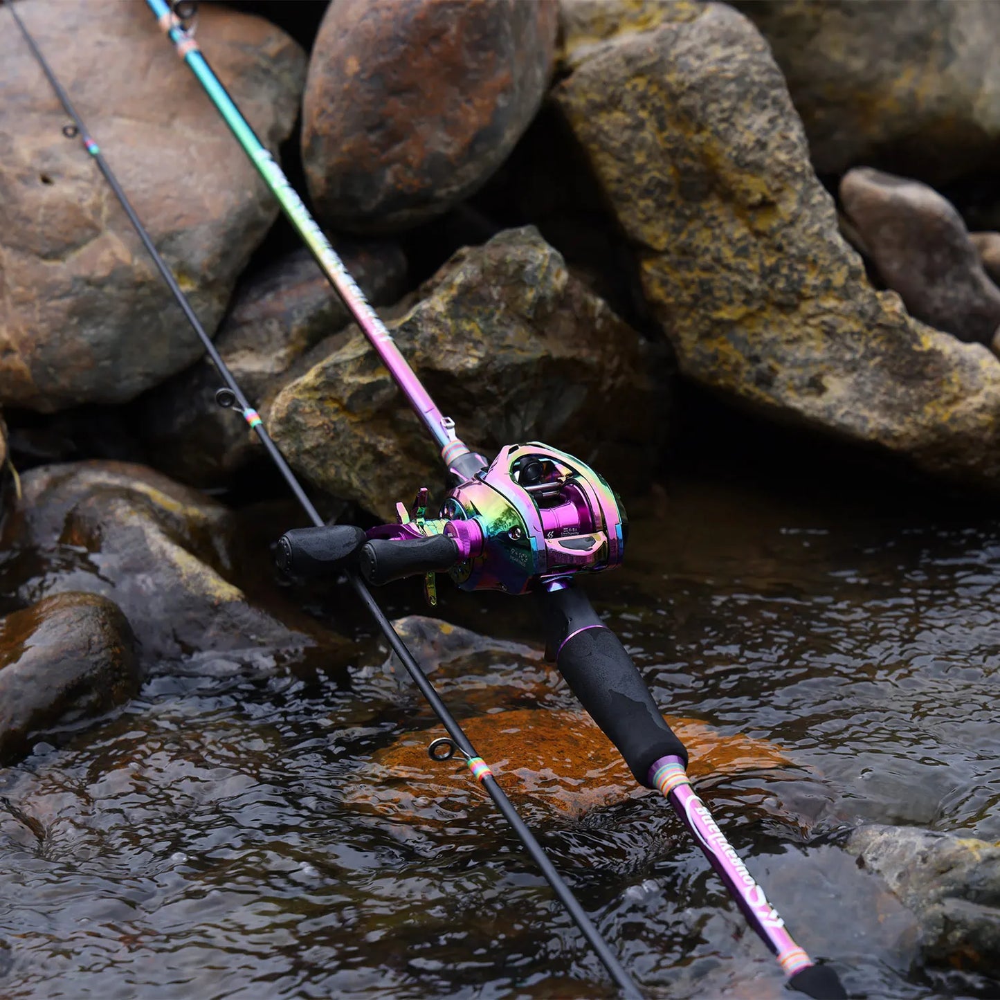 Sougayilang Baitcasting Fishing Rod M 1.8m 2.1m Carbon Fiber Rod Max Drag 8kg 2mm Top coil Bass Trout Freshwater Fishing Pesca