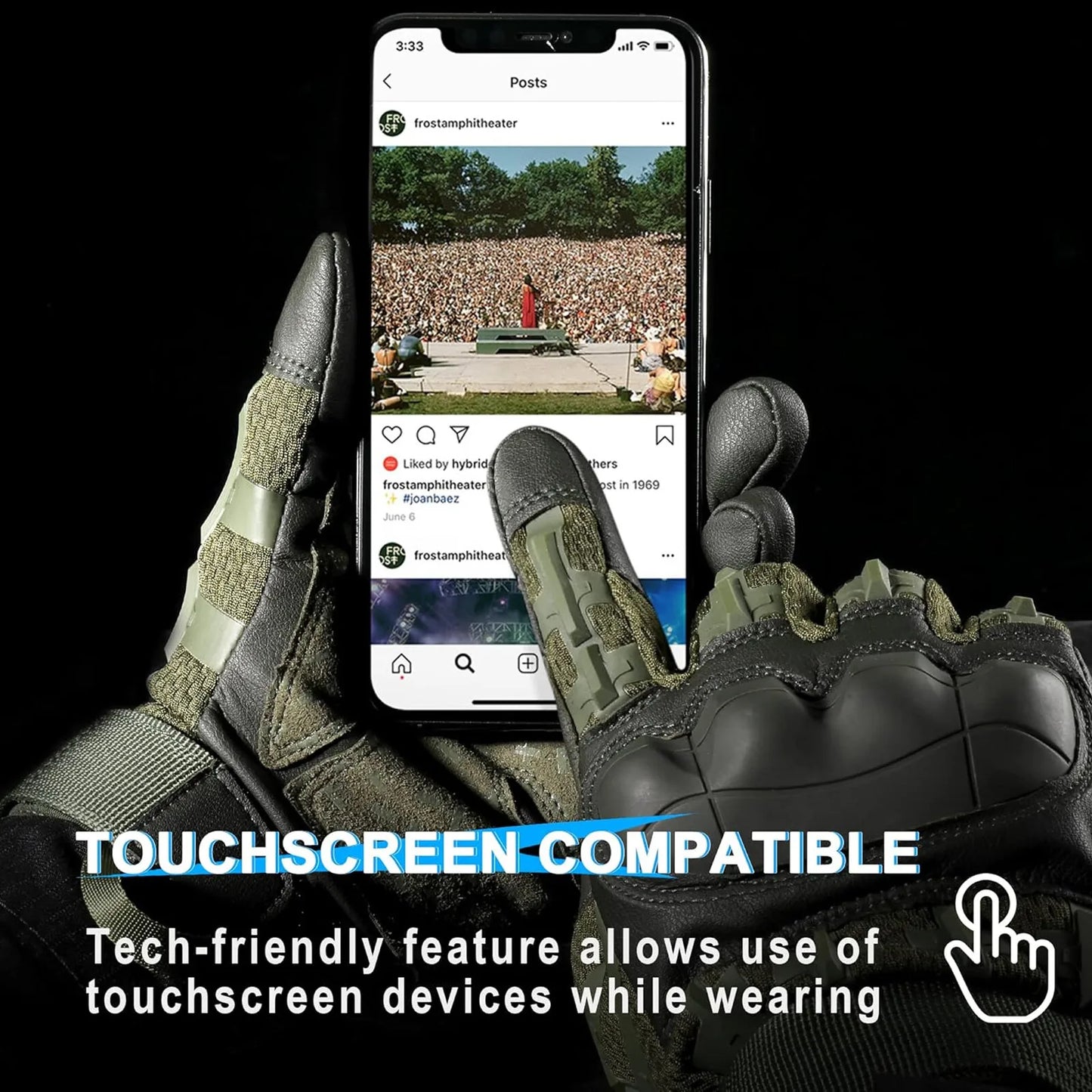 Tactical Full Finger Gloves for Men Ultimate Impact Protection Gloves Non-Slip Riding Shooting Fishing Multi-functional Gloves