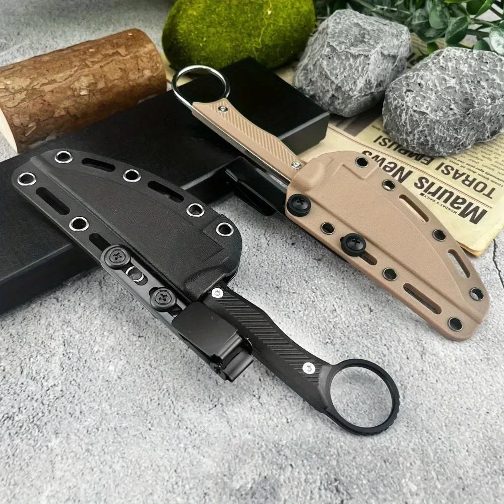 MKC Fixed Blade Knife Camping Outdoor Survival Straight Knife EDC Mountaineering Hiking Jungle Multi-purpose Tool with K Sheath