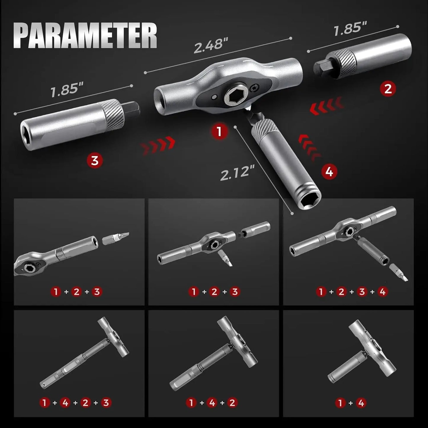 VMAN 24in1 Multifunction Ratchet Screwdriver Set Multi Magnetic Bits Mini Repair Tool Kit Household Tool For PC & Desk Etc.