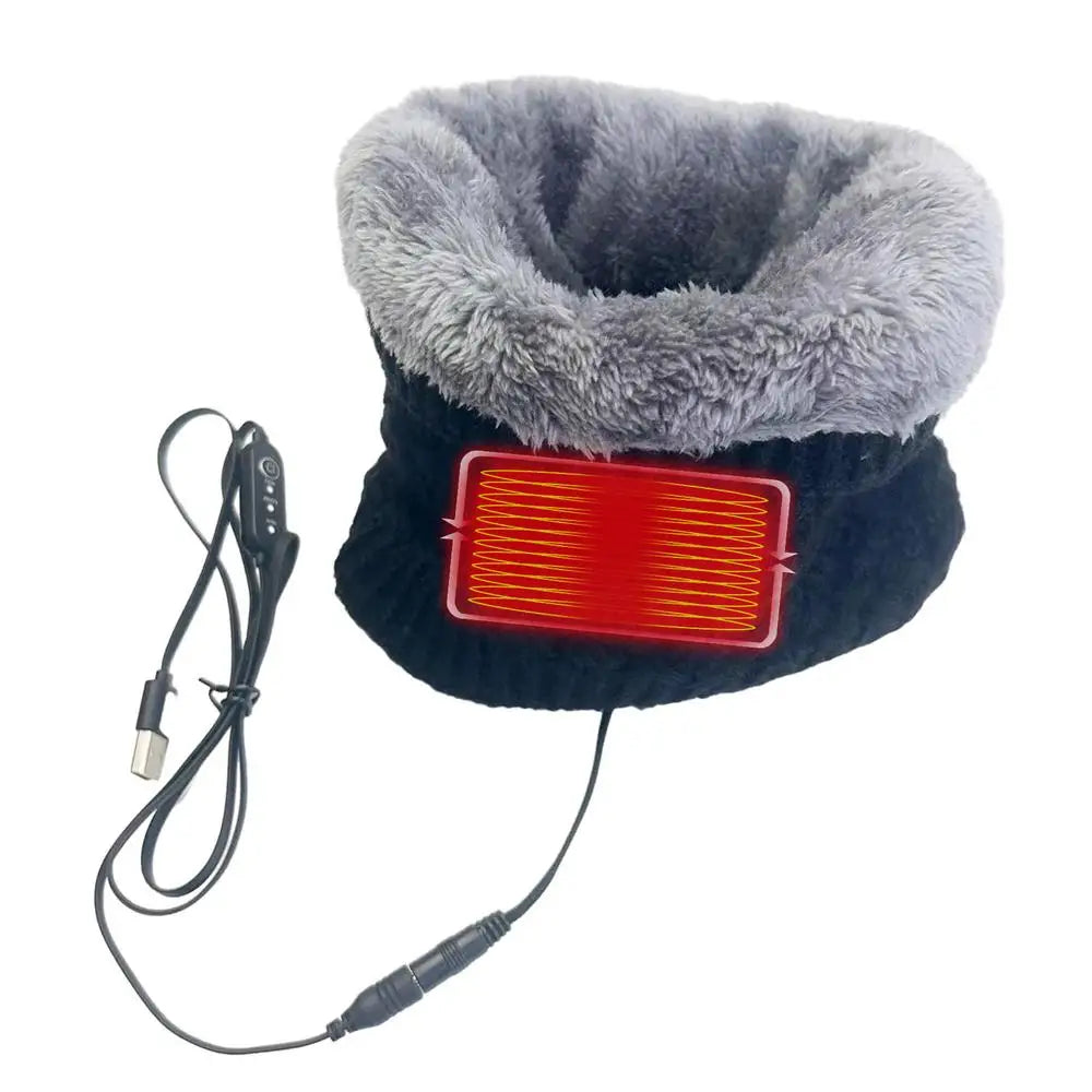 Winter Electric Heated Scarf Neck Wrap USB Rechargeable Neck Warmer 3 Speed Adjustable Heating Scarf For Cycling Skiing Camping