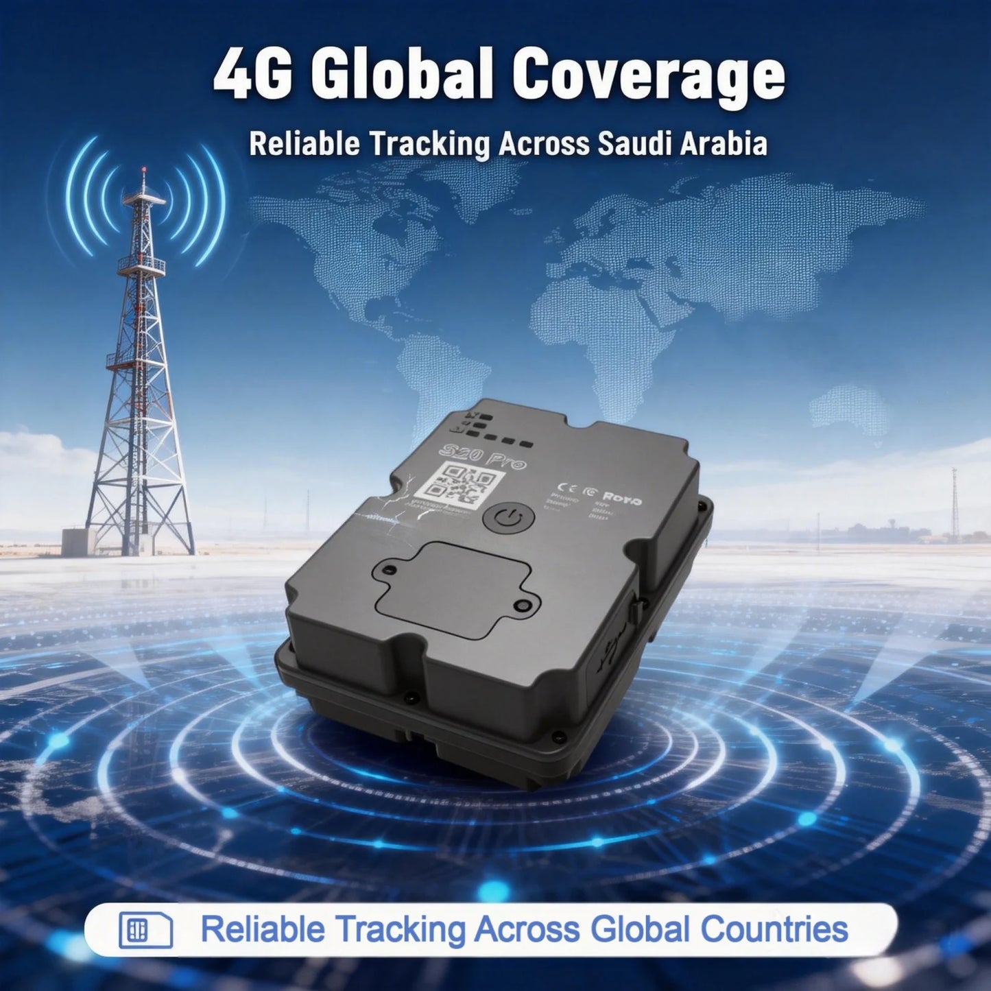 4G GPS Tracker for Cargo & Transport, Real-Time Shipment Tracking, 30+ Days Battery, Portable Wireless GPS with Alerts