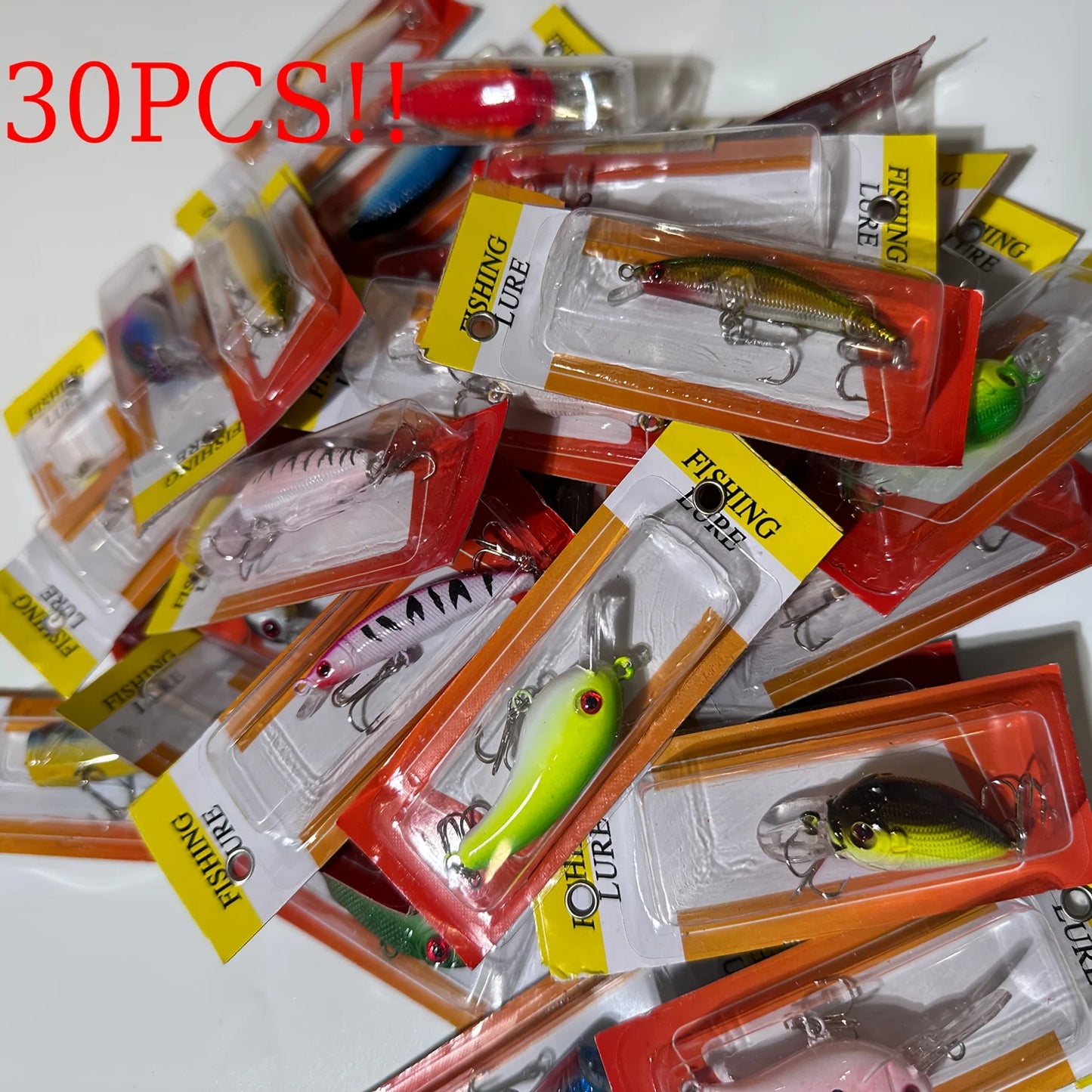 30pcs Fishing Lures Set – Crankbaits, Minnow Baits & Hooks for Freshwater & Saltwater