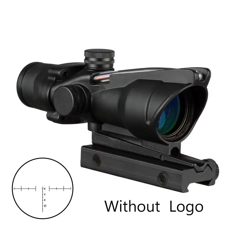 4X32 Hunting Riflescope Real Fiber Optics Grenn Red Dot Illuminated Etched Reticle Tactical Optical Sight